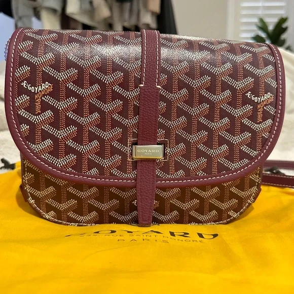 Goyard Belvedere II Messenger Bag Coated Canvas PM Burgundy - Picture 11 of 12